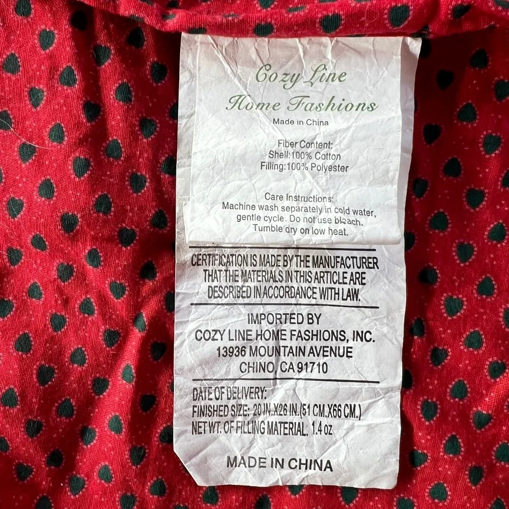 2 Cozy Line‎ Quilted Pillow Shams Home Fashions Christmas Wreath 100% Cotton